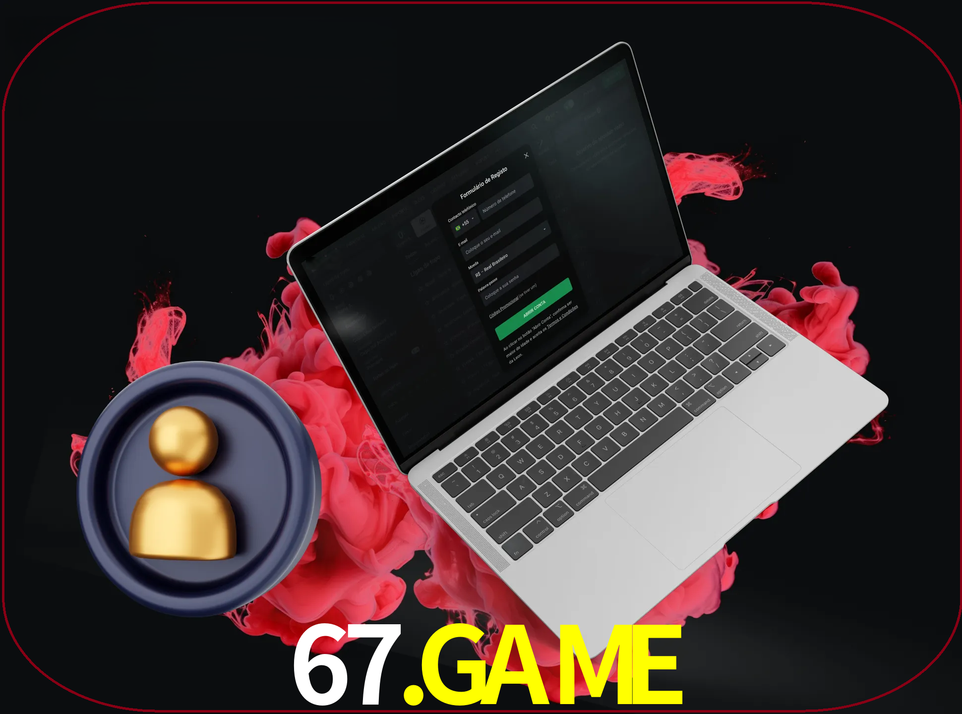 No cabeçalho do site 67.game, clique no botão que o levará a um formulário especial onde terá de introduzir as suas informações actuais.