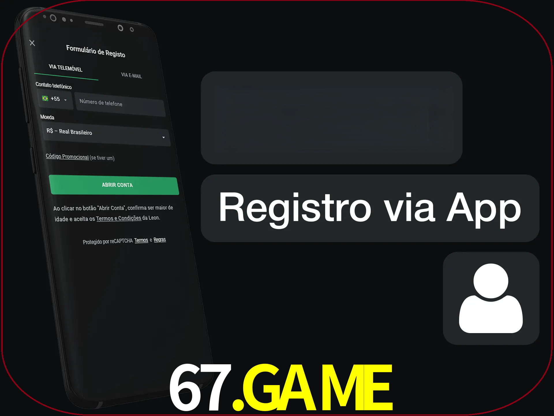 Registre-se com duas etapas usando o aplicativo.
